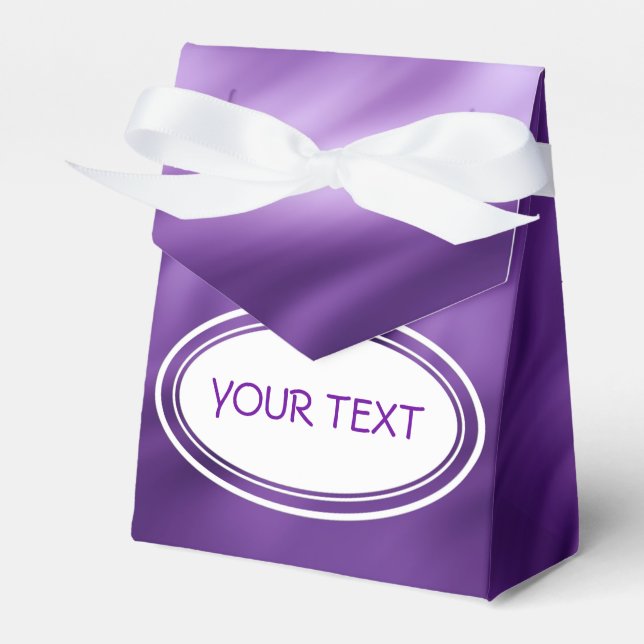 Pattern - soft waves violet + your text favour box (Front Side)