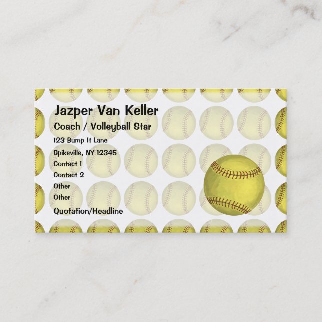 Pattern Softball Business Card (Front)
