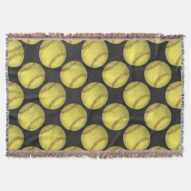Pattern Softball Throw Blanket (Front)