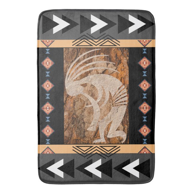 Pattern Southwest Kokopellis  Bath Mat (Front Vertical)