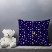 Pattern space lavender orange dark blue monogram