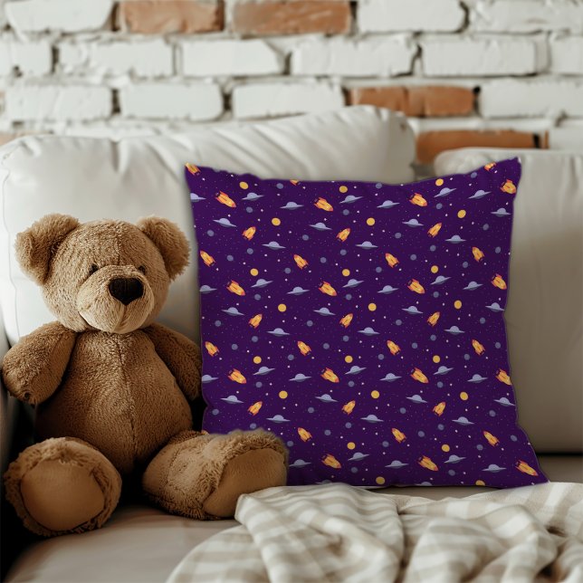 Pattern space lavender orange dark purple cushion (Pattern space lavender orange dark purple throw pillow.)