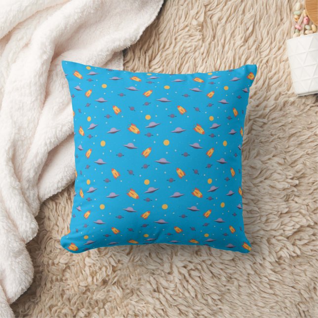Pattern space lavender orange turquoise cushion (Blanket)