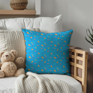 Pattern space lavender orange turquoise cushion