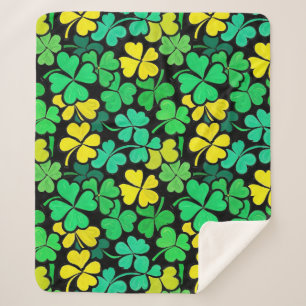 Pattern St. Patrick's Day Clovers Sherpa Blanket