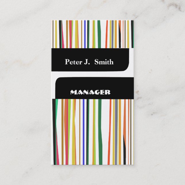 Pattern Stripes  Executive Professional Modern Business Card (Front)