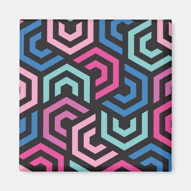 Pattern Stylish Modern- Fashion Geometric colorful Magnet (Front)