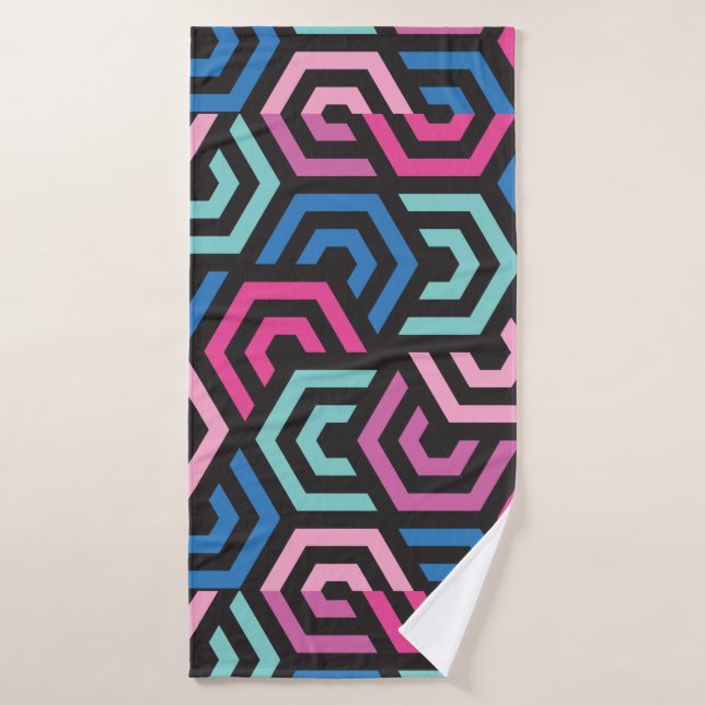 Pattern Stylish Modern- Fashion Geometric colourfu Bath Towel (Bath Towel)
