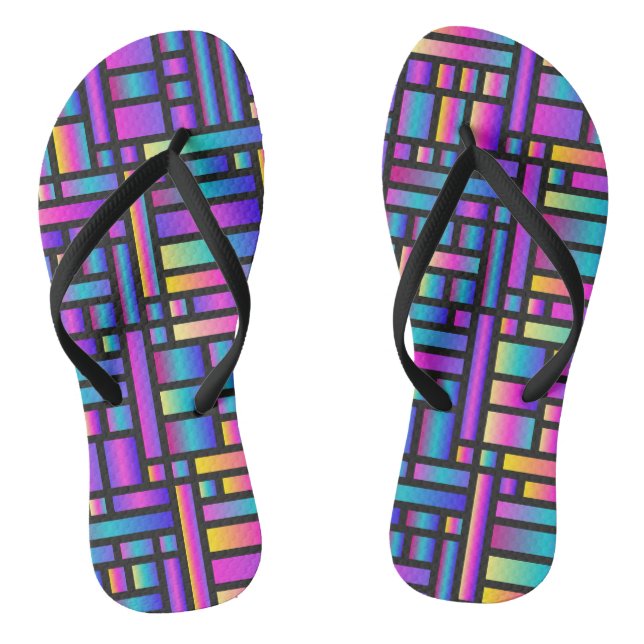 Pattern Stylish Modern- Fashion Geometric Tartan Jandals (Footbed)