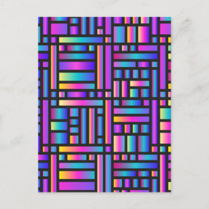 Pattern Stylish Modern- Fashion Geometric Tartan Postcard