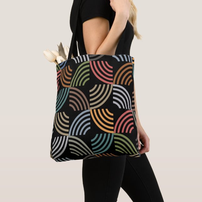 Pattern Stylish Modern- Fashion Geometric Vintage  Tote Bag (Close Up)