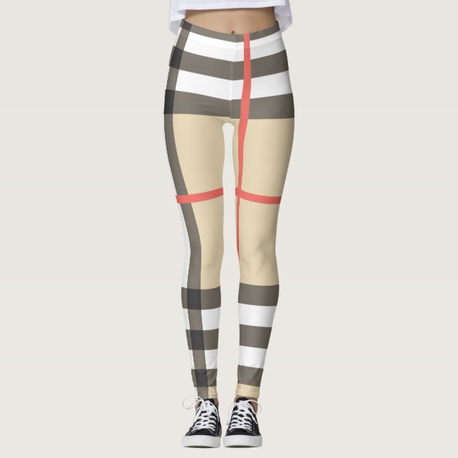 Pattern Stylish Scottish Geometric Fashion      Leggings (Front)