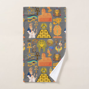 Pattern Symbol Ancient Egyptian Hieroglyphic  Hand Towel