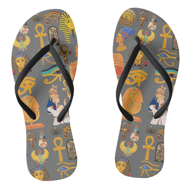 Pattern Symbol Ancient Egyptian Hieroglyphic  Jandals (Footbed)