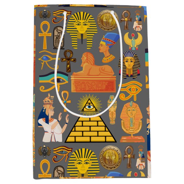 Pattern Symbol Ancient Egyptian Hieroglyphic  Medium Gift Bag (Front)