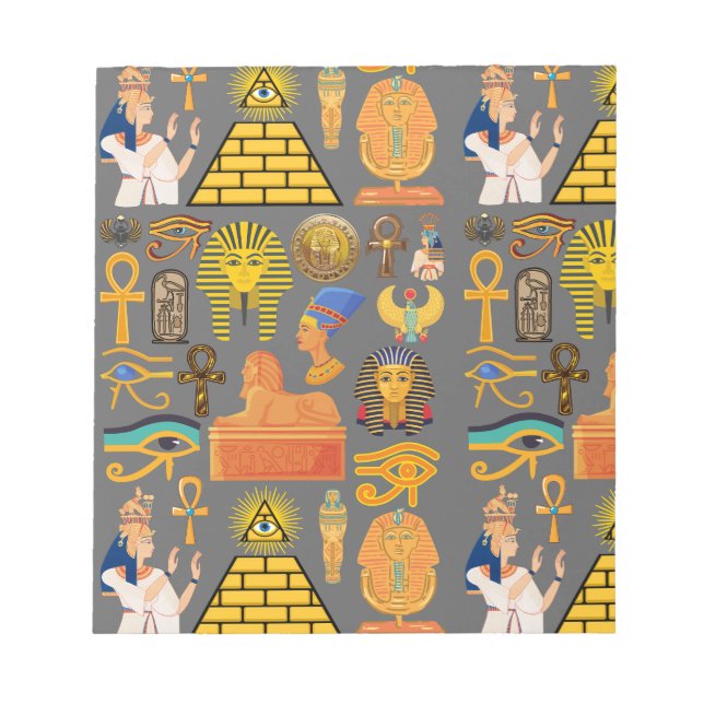 Pattern Symbol Ancient Egyptian Hieroglyphic  Notepad (Front)