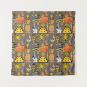 Pattern Symbol Ancient Egyptian Hieroglyphic Tapestry