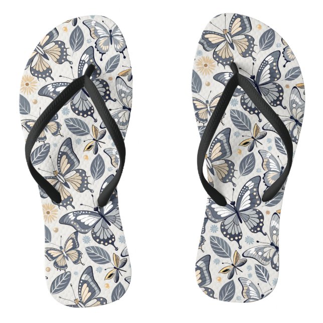 Pattern The Wave of Butterflies Jandals (Footbed)