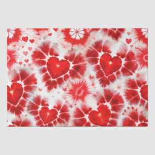 Pattern Tie Dye Red Hearts Tissue Paper