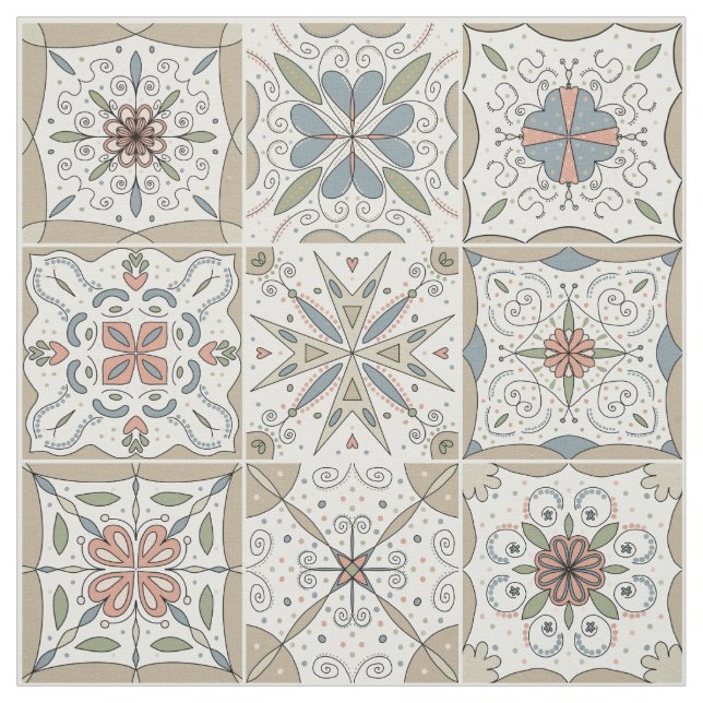 Pattern Tile Mosaic Fabric (Swatch)