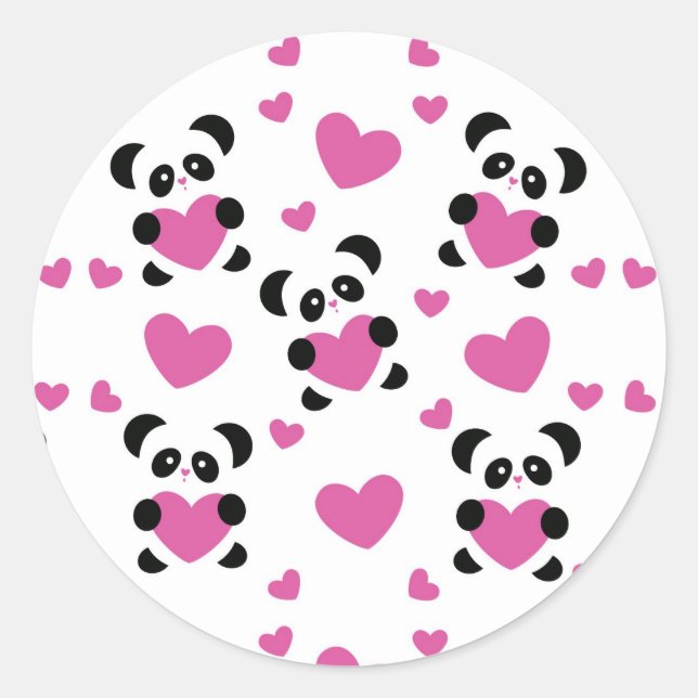 Pattern to the Day of Love Classic Round Sticker (Front)