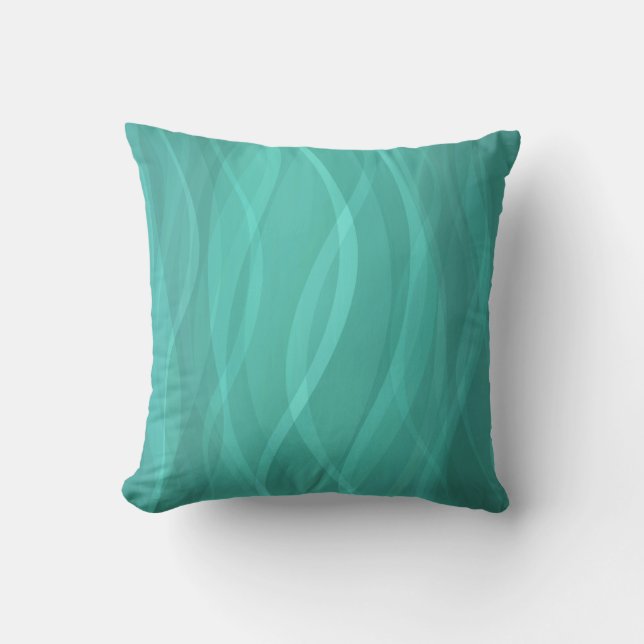 Pattern toned steamy jade waters abstract pillow (Front)