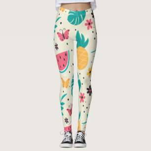 Pattern Tropical Fruit Watermelon Pineapple   Leggings