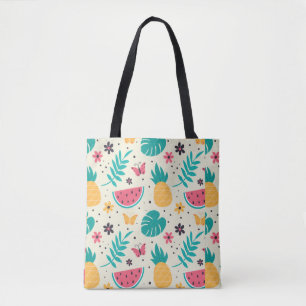 Pattern Tropical Fruit Watermelon Pineapple  Tote Bag