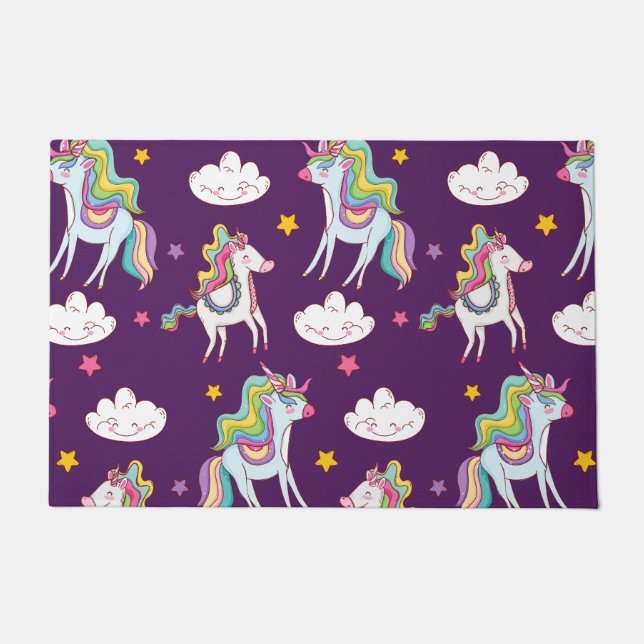 Pattern Unicorn Funny Magic Horse     Doormat (Front)