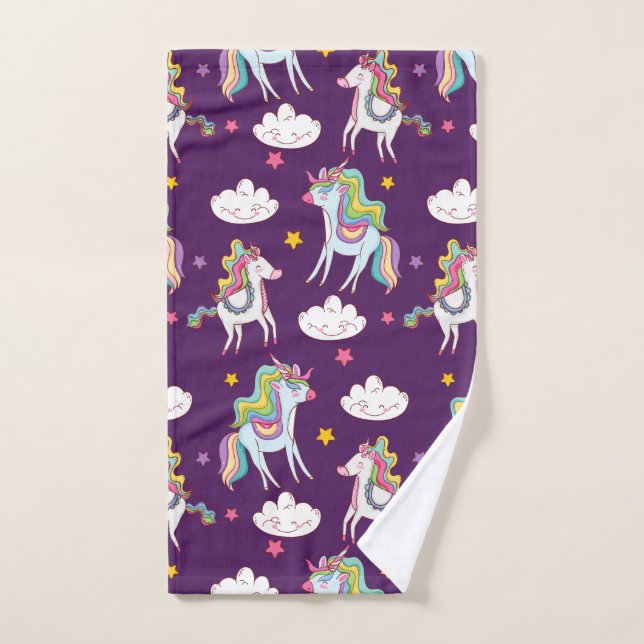 Pattern Unicorn Funny Magic Horse         Hand Towel (Hand Towel)