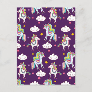 Pattern Unicorn Funny Magic Horse Holiday Postcard