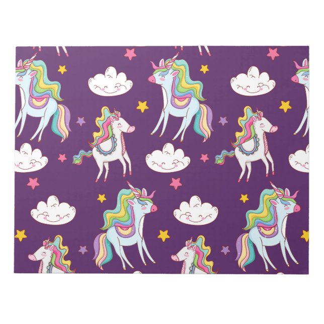 Pattern Unicorn Funny Magic Horse     Notepad (Front)