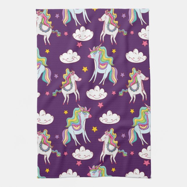 Pattern Unicorn Funny Magic Horse          Tea Towel (Vertical)