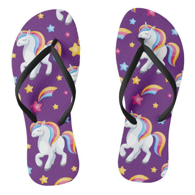 Pattern Unicorn Magic Horse Cute   Jandals (Footbed)