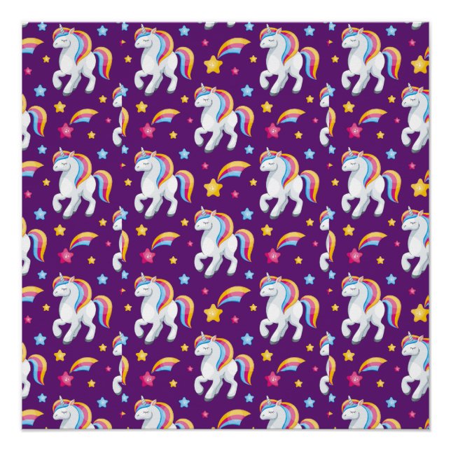 Pattern Unicorn Magic Horse Cute    Poster (Front)