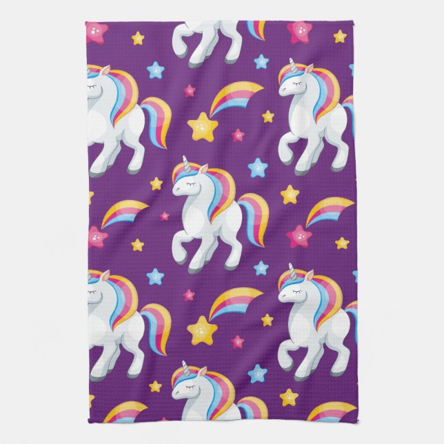 Pattern Unicorn Magic Horse Cute      Tea Towel (Vertical)