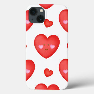 Pattern Valentine Background With Heart Love iPhone 13 Case