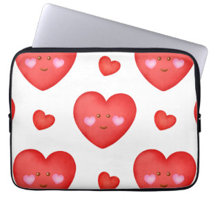 Pattern Valentine Background With Heart Love Laptop Sleeve