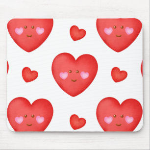Pattern Valentine Background With Heart Love  Mouse Pad