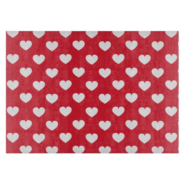 Pattern Valentine Background With Hearts Love     Cutting Board (Front)