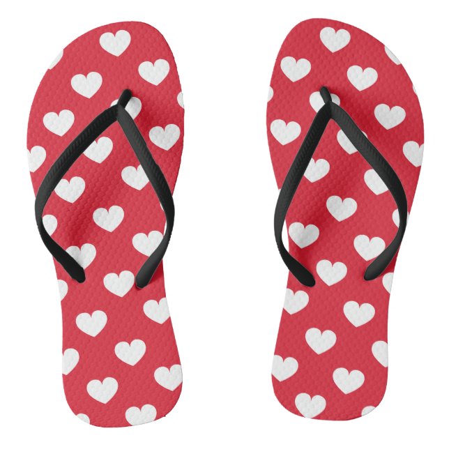 Pattern Valentine Background With Hearts Love    Jandals (Footbed)
