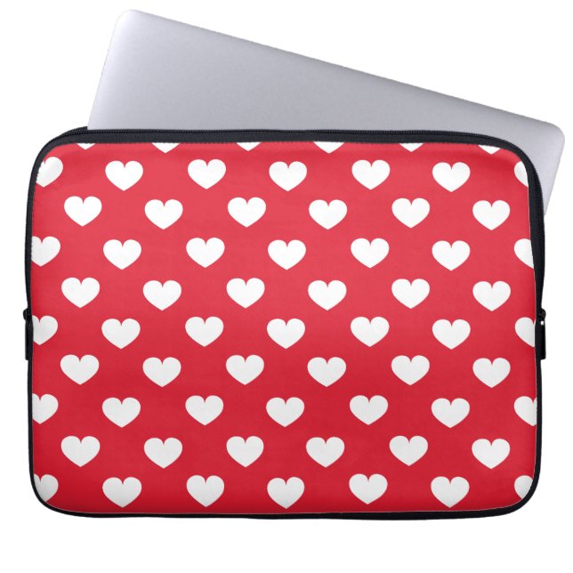 Pattern Valentine Background With Hearts Love   Laptop Sleeve (Front)