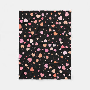 Pattern Valentine`s 2023 Background With Heart     Fleece Blanket