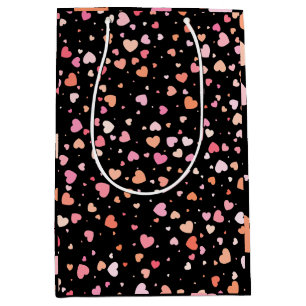 Pattern Valentine`s 2024 Background With Heart Medium Gift Bag