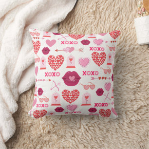 Pattern Valentine`s Day 2024 Background With Heart Cushion