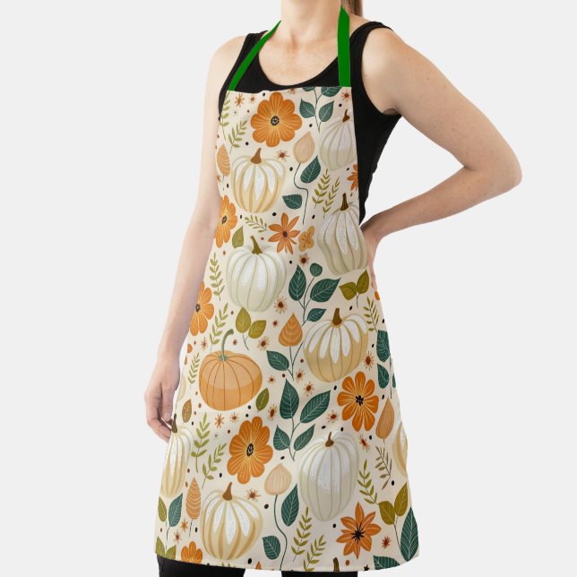 Pattern Vintage Pumpkin Groovy Apron (Insitu)