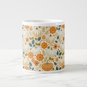 Pattern Vintage pumpkin Groovy Large Coffee Mug