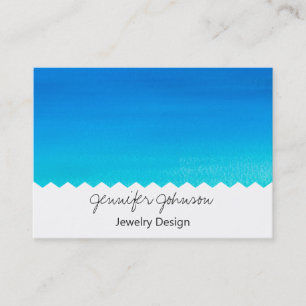 Pattern Watercolor Blue Jewellery Design Business Card