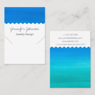 Pattern Watercolor Blue Necklace Display Card