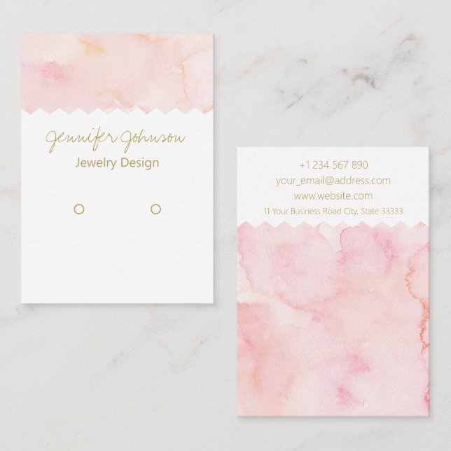 Pattern Watercolor Earring Holder Display Card (Front/Back)